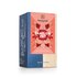 In the photo you can see a pack family time tea. On it are flowers and leaves depicted.