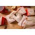 Gloved hand of St. Nicholas labeles St. Nicholas & Krampus Tea Gift Box, text: "For: ... Be a little good!"