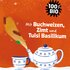 Illustration der Zutaten des Lebkuchen Zeit Tees mit Buchweizen, Zimt und Tulsi Basilikum, 100 Prozent Bio